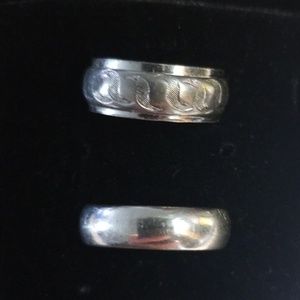 Stamped sterling silver wedding bands